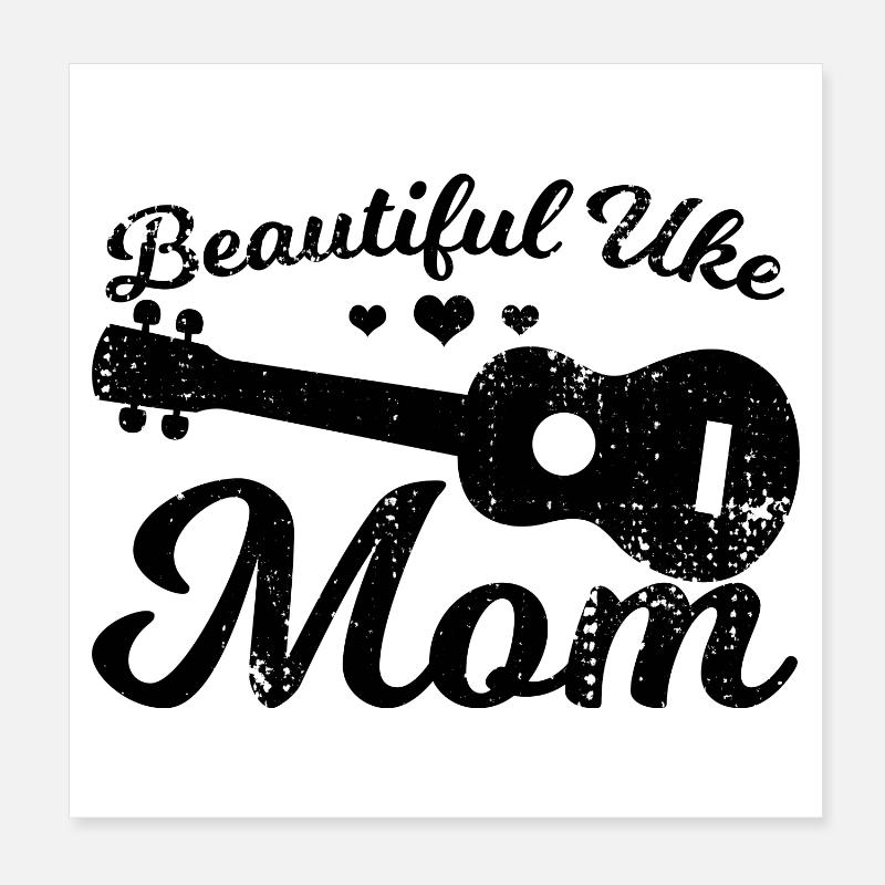 Schöne Ukulele Mama Poster 20x20 cm