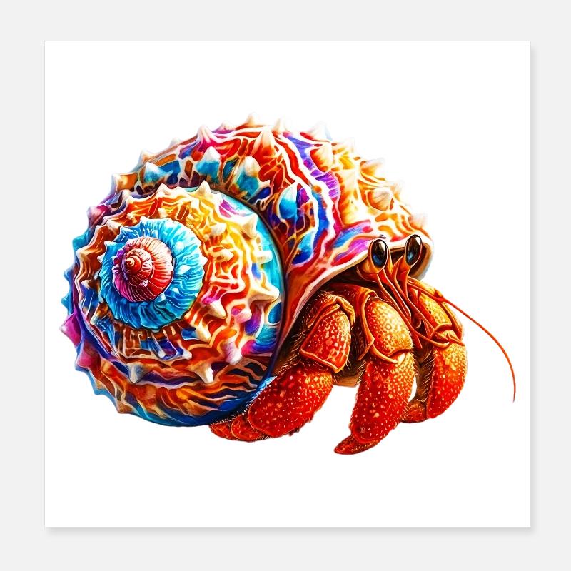 Hermit crab Poster 8" x 8" (20x20 cm)