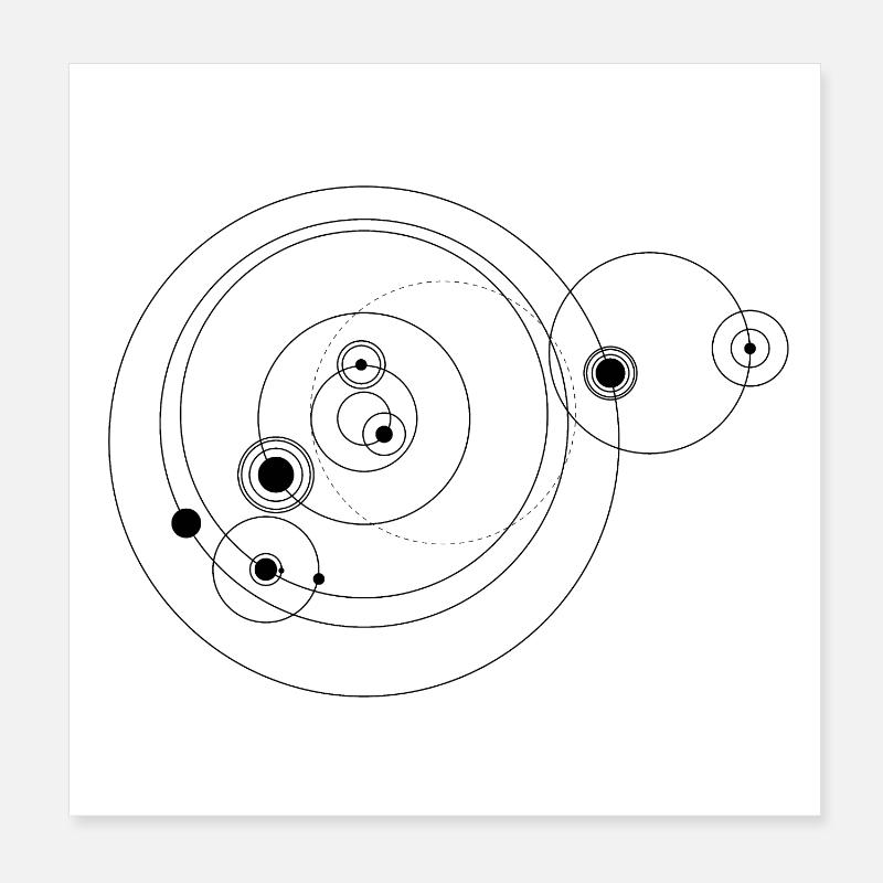 Sonnensystem only (schwarz) Poster 20x20 cm