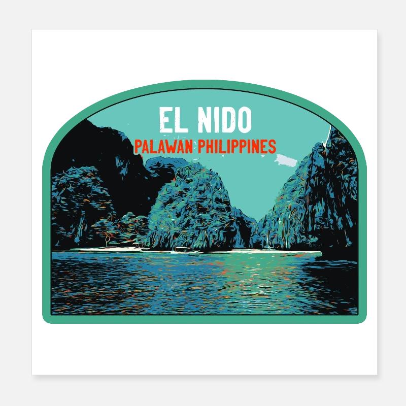 El Nido, Palawan, Philippines, Amazing Cliffs Poster 8" x 8" (20x20 cm)