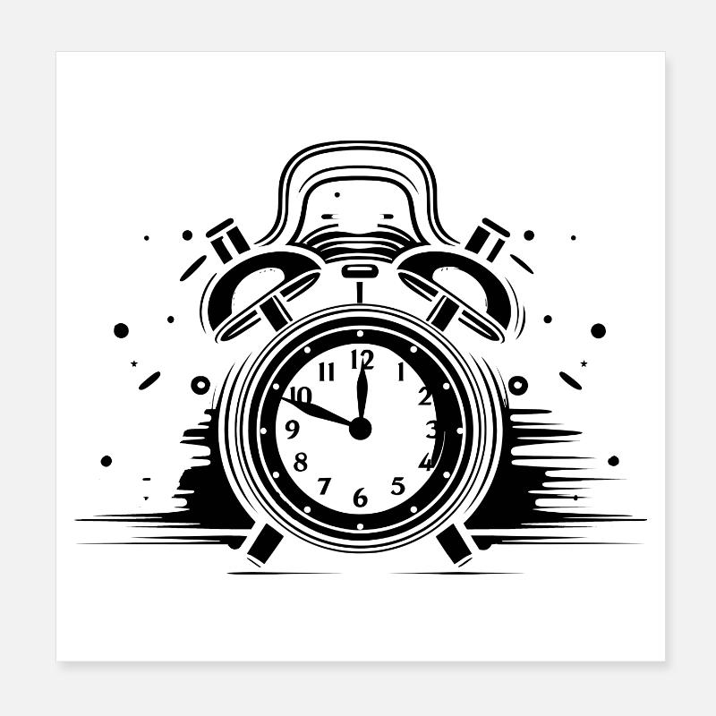 Clock Sketch Poster 8" x 8" (20x20 cm)