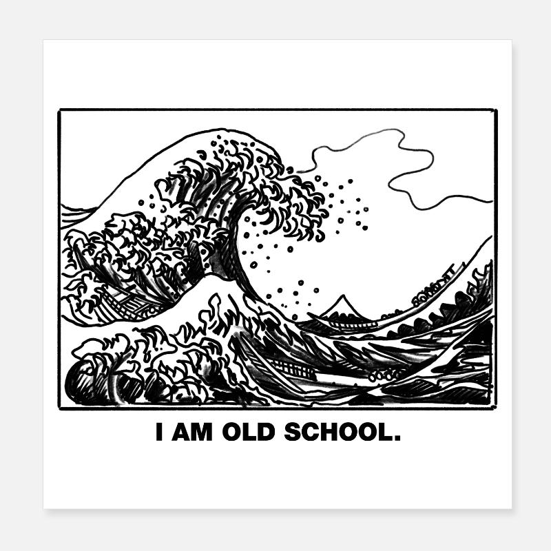 Vague de la vieille école Poster 20 x 20 cm
