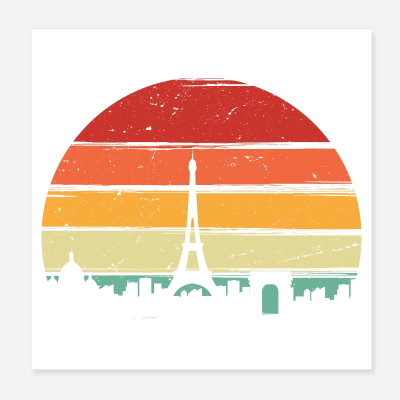 Sonnenuntergang Eiffelturm Poster 20x20 cm