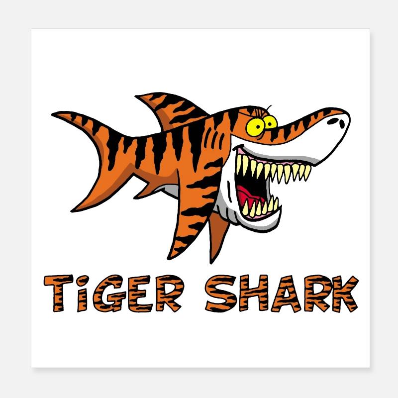 Requin tigre Poster 20 x 20 cm