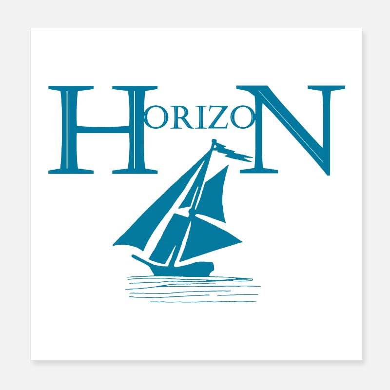 Boot und Horizont Poster 20x20 cm