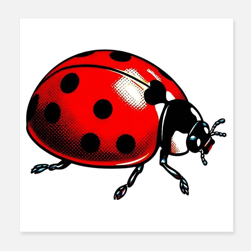 Ladybird Poster 8" x 8" (20x20 cm)
