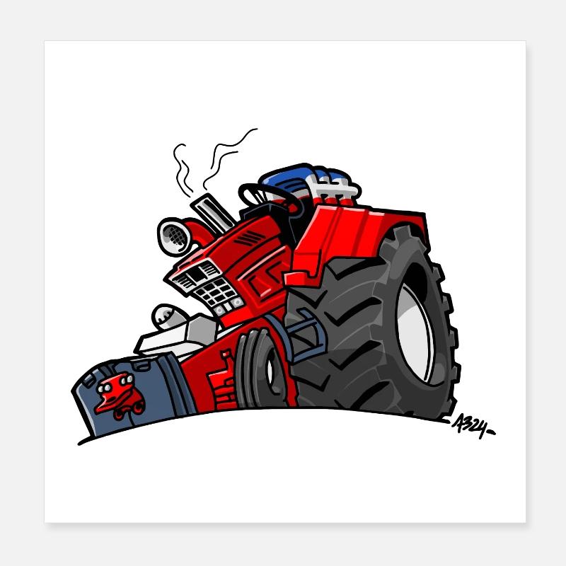 1295 DRAWSMALL RED YNK Poster 20x20 cm
