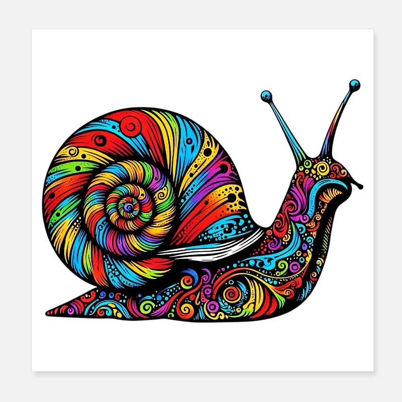 Schnecke Poster 20x20 cm