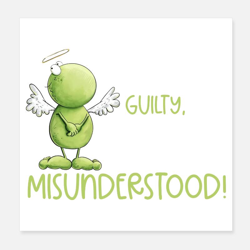 Frosch Engel Unschuld Missverständnis Poster 20x20 cm