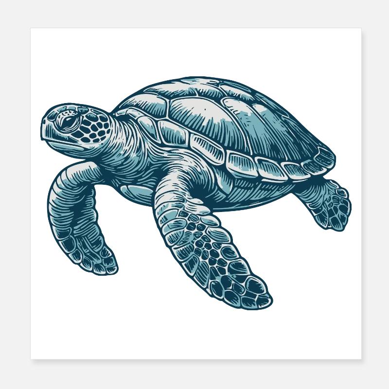Tortue marine Poster 20 x 20 cm