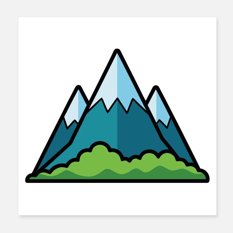 Gebirge Poster 20x20 cm