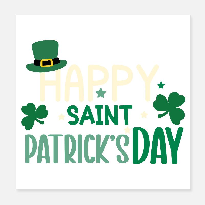 Happy St patrick's day - Poster 8" x 8" (20x20 cm) - white