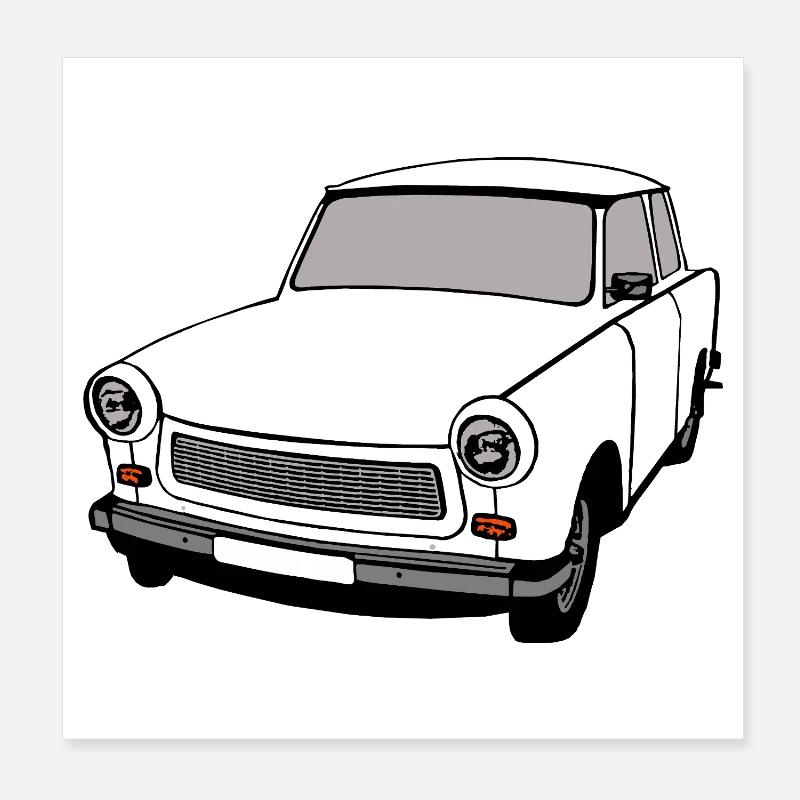  ,Trabi , RDA, Voiture, RDA, Allemagne de l’Est Poster 20 x 20 cm