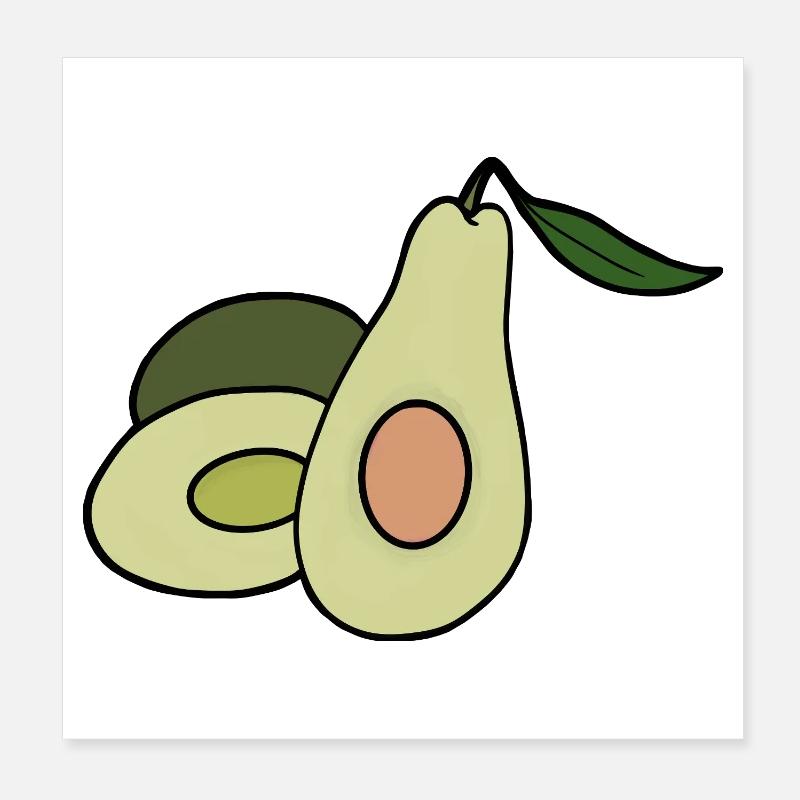 Delicious Fruit Avocado Poster 8" x 8" (20x20 cm)