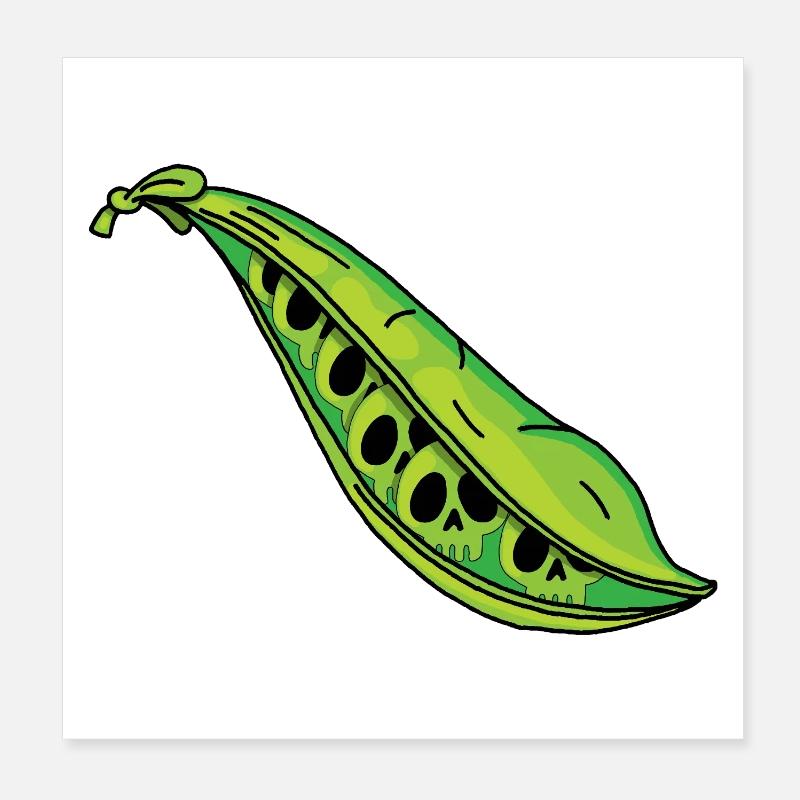 Crânes de petits pois Poster 20 x 20 cm