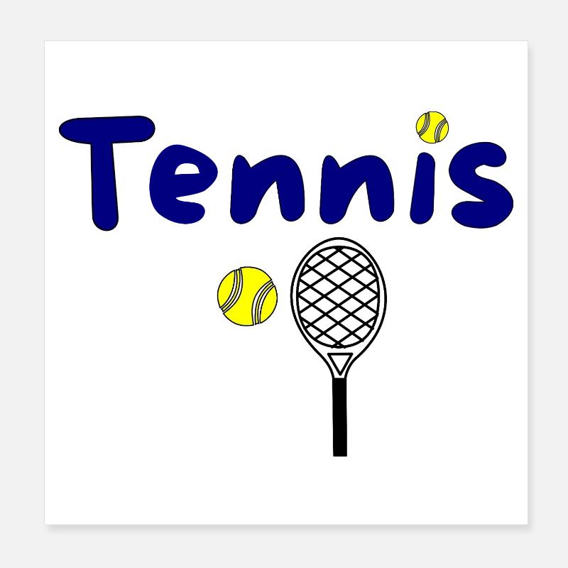 Tennis design with ball and racket Poster 8" x 8" (20x20 cm)