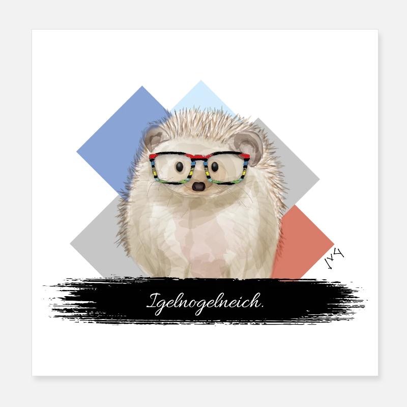 JvG Igel "Igelnogelneich" Poster 20x20 cm