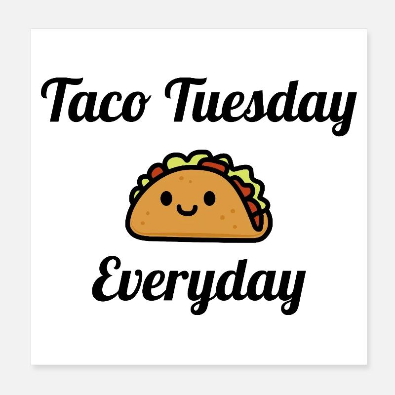 Whimsical Taco  Design Poster 8" x 8" (20x20 cm)