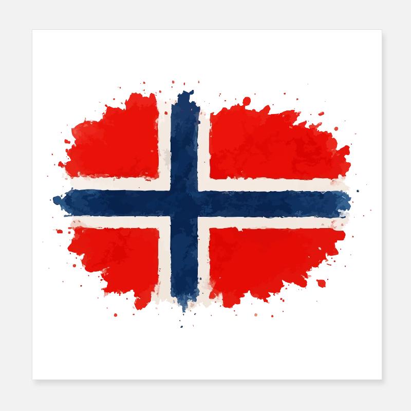 Blobs de drapeau de la Norvège Poster 20 x 20 cm