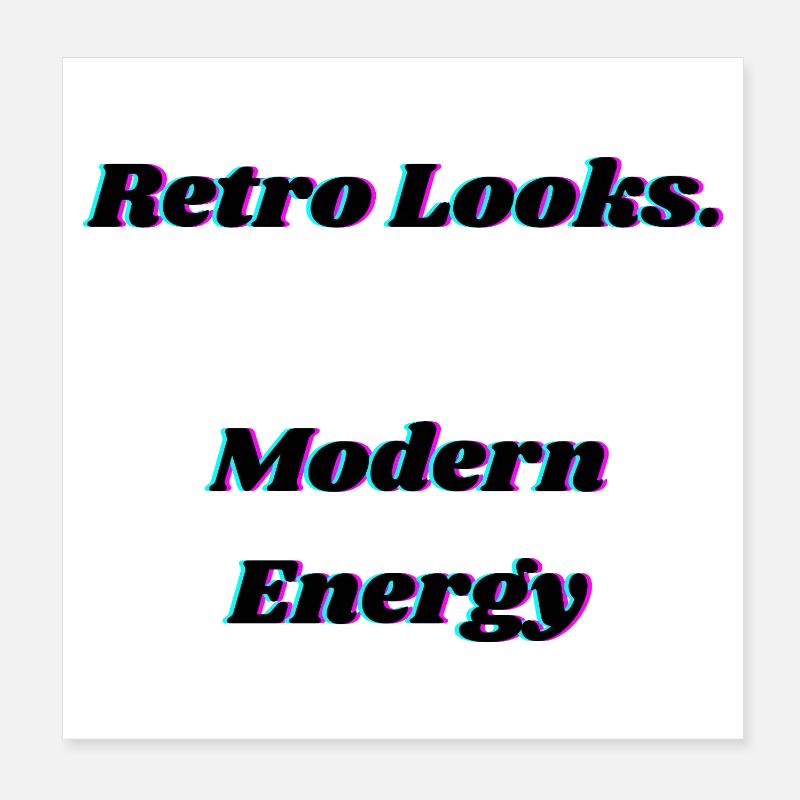 Retro Neon Glitch Typografie Design Poster 20x20 cm