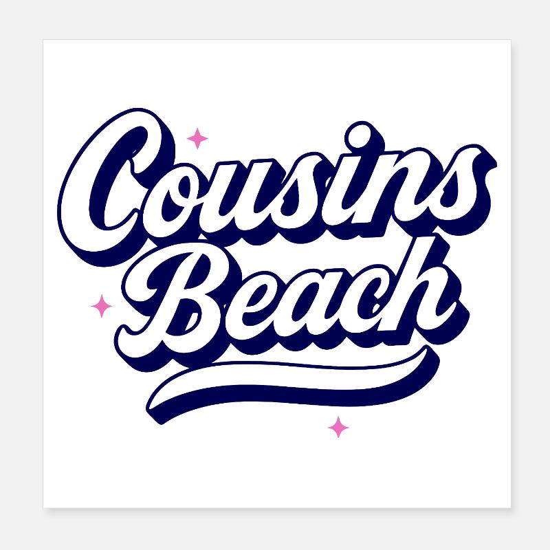 Cousins Beach - Conception de script rétro Poster 20 x 20 cm