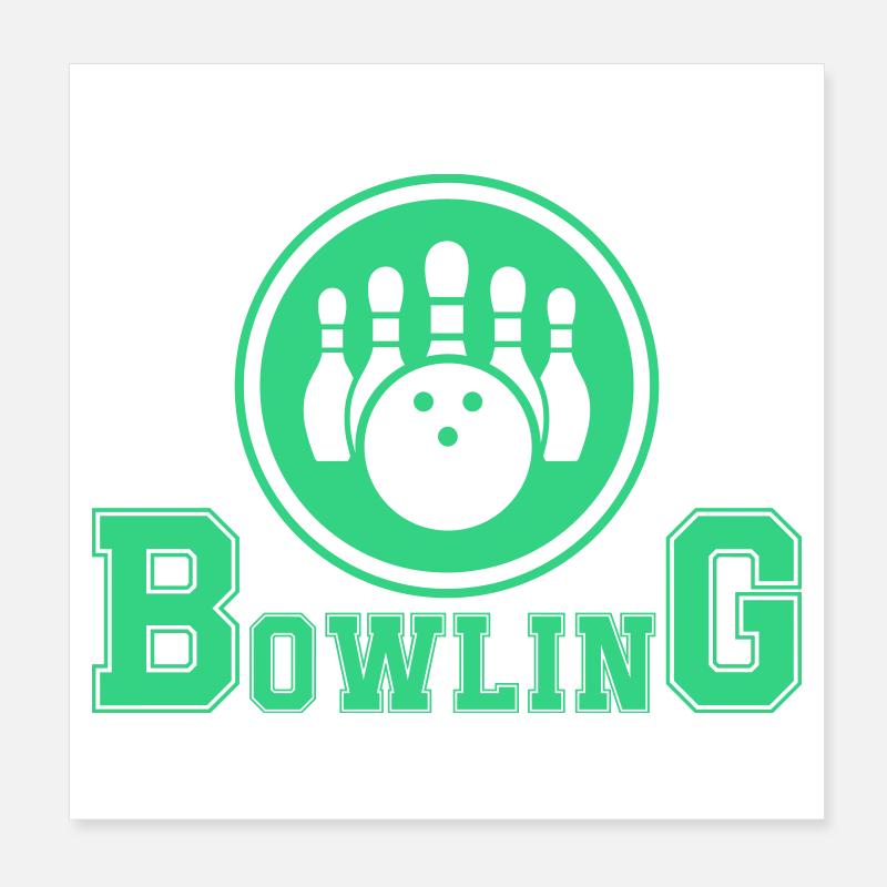 Conception de main de bowling rétro Poster 20 x 20 cm