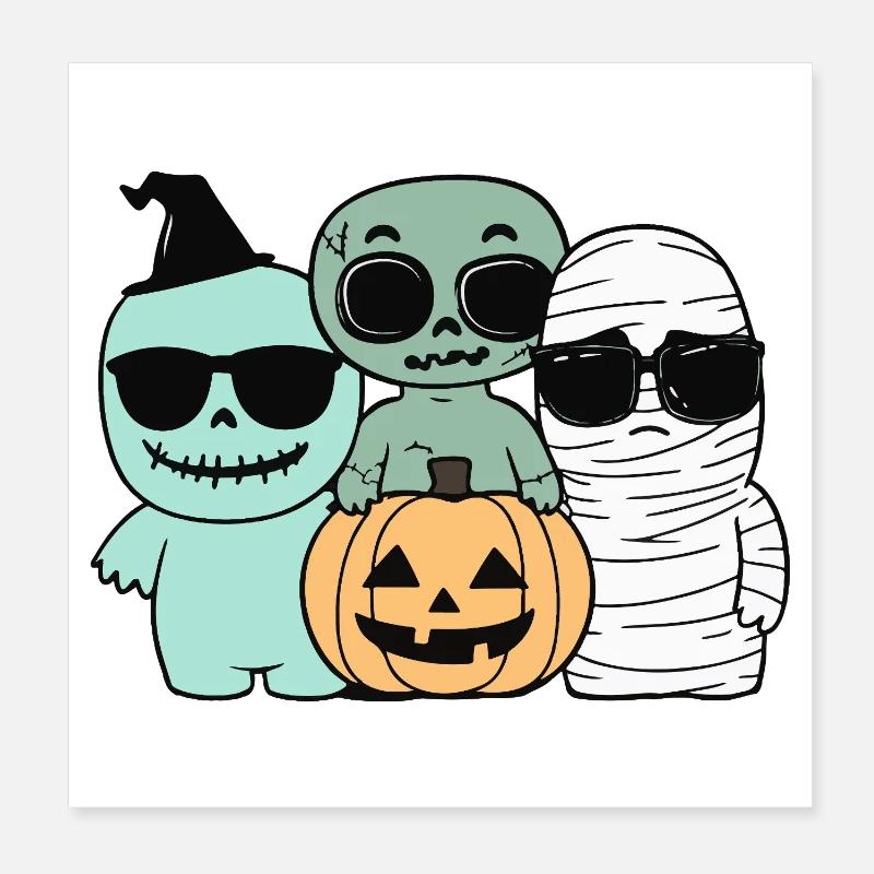 Conception de fête d'horreur d'Halloween Poster 20 x 20 cm