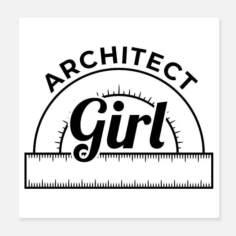 Fille Architecte Poster 20 x 20 cm