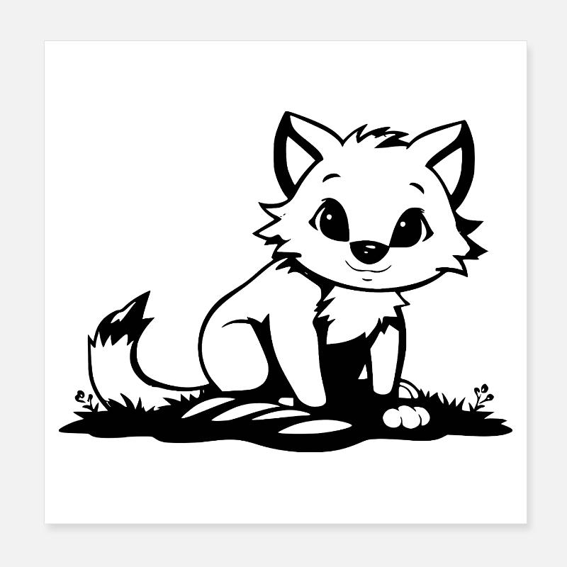 Fox Poster 8" x 8" (20x20 cm)