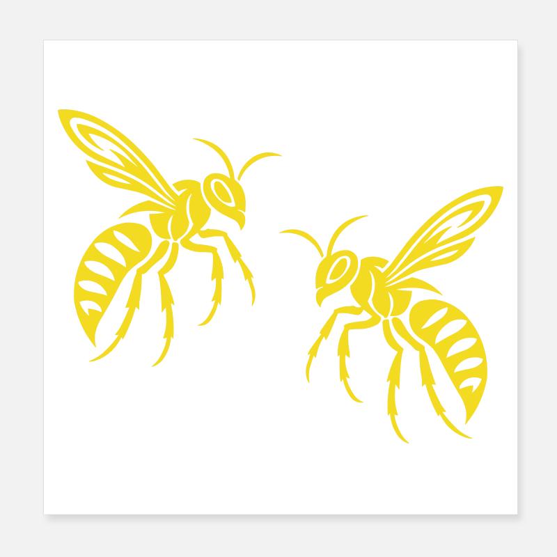 Guêpe abeille Poster 20 x 20 cm