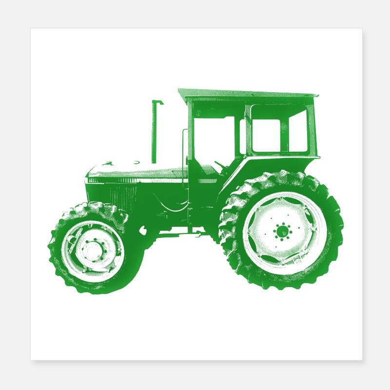 tractor Poster 8" x 8" (20x20 cm)