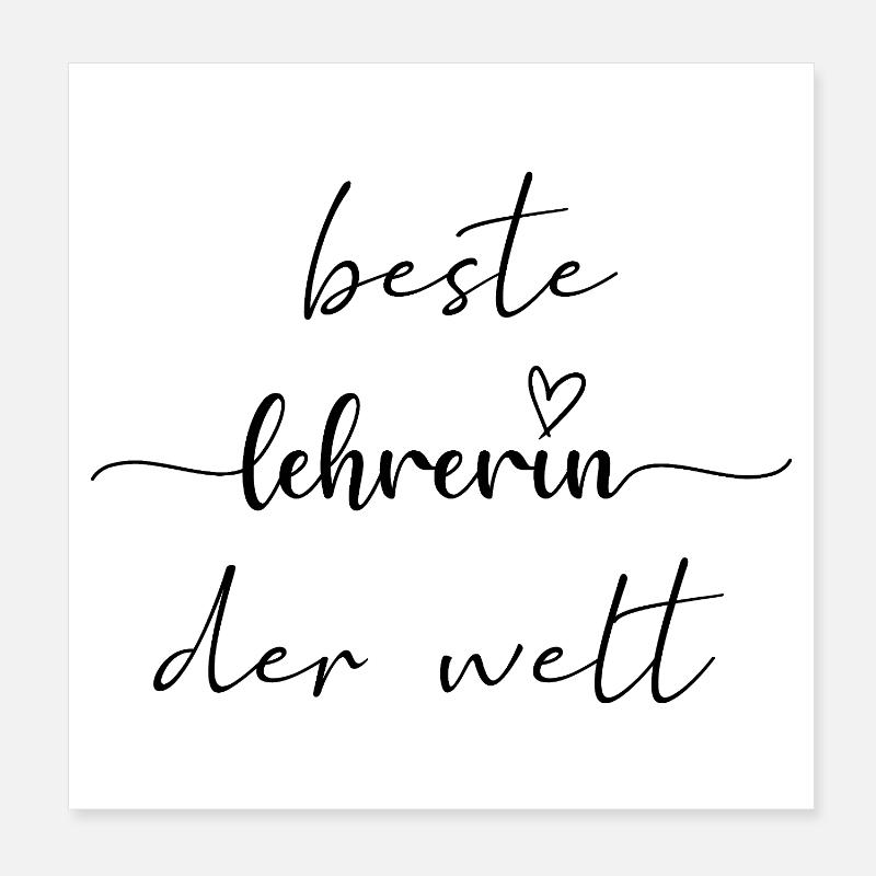 Beste Lehrerin Der Welt Beruf Geschenkidee Poster 20x20 cm