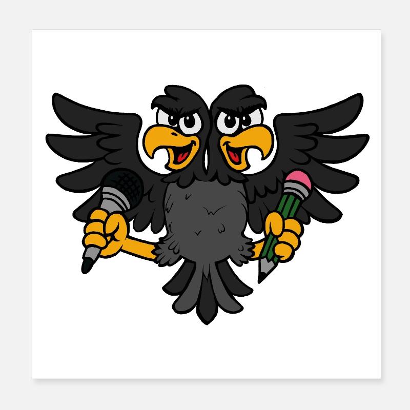 Aigle Créatif - Poster 20 x 20 cm - blanc