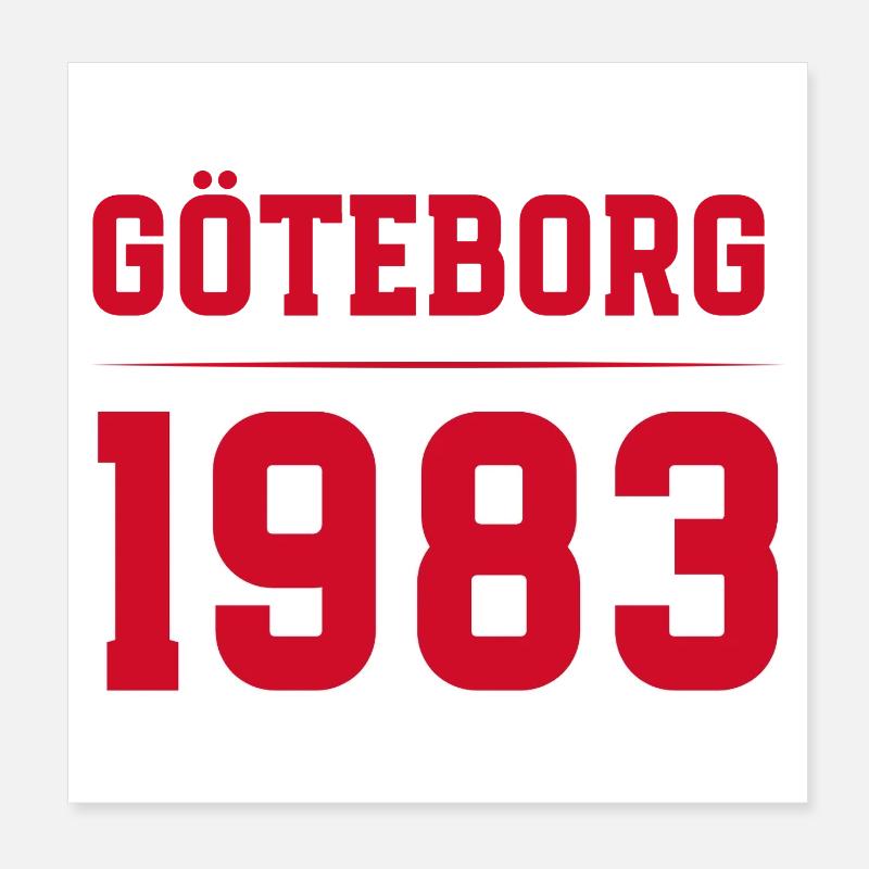Göteborg 1983 Retro-Typografie - Poster 20x20 cm - Weiß
