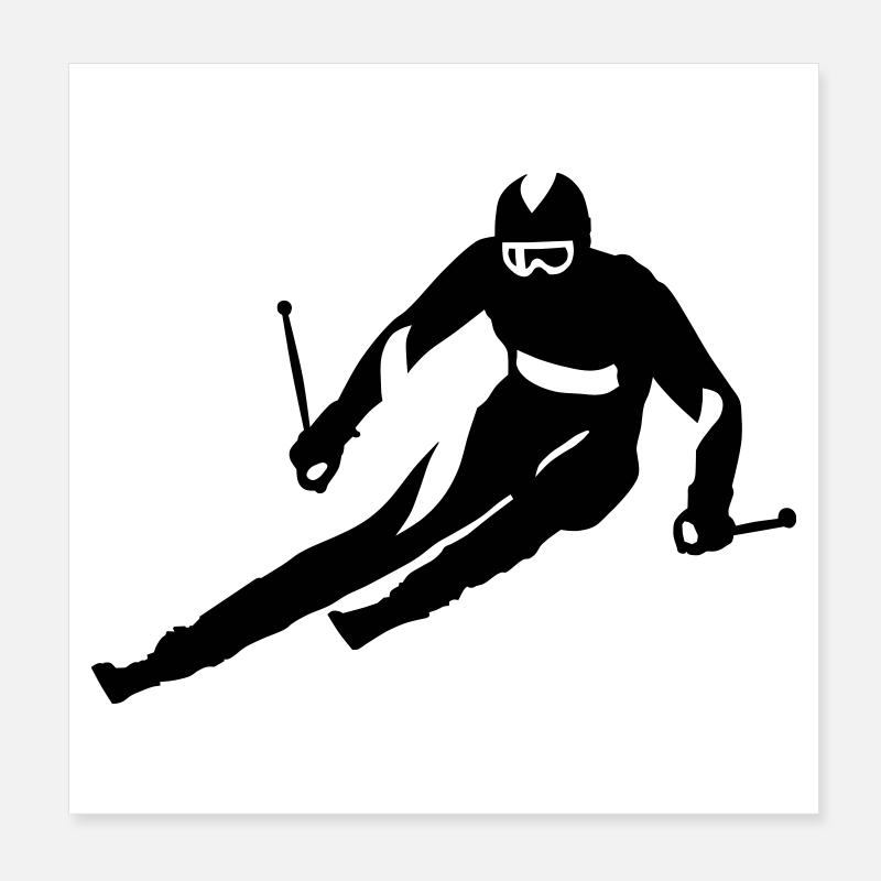 Ski Poster 8" x 8" (20x20 cm)