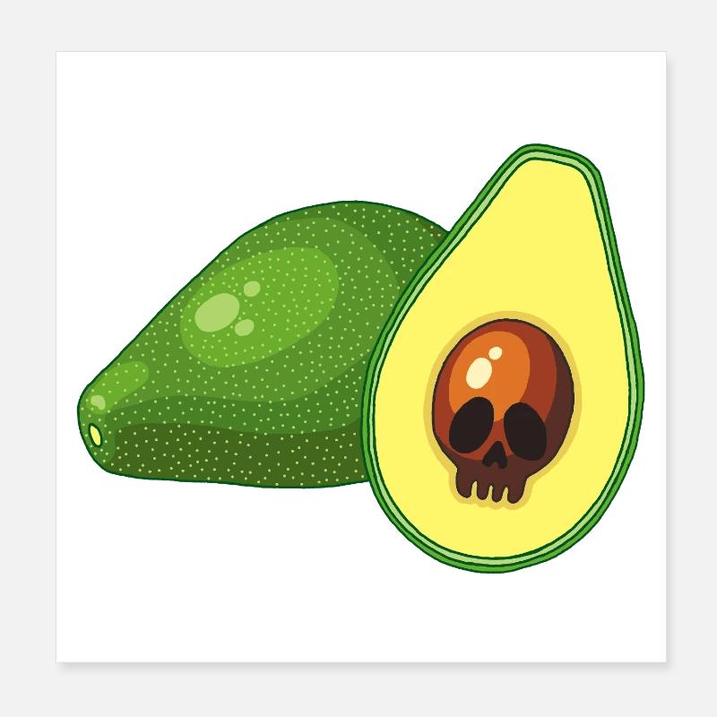 Avocado-Schädel Poster 20x20 cm