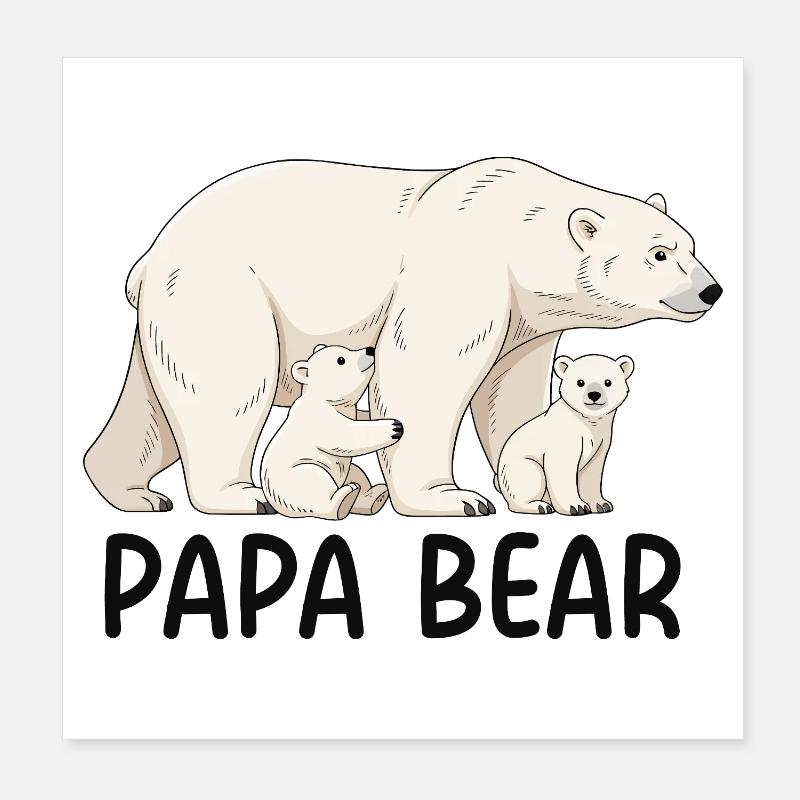 Papa Ours Poster 20 x 20 cm