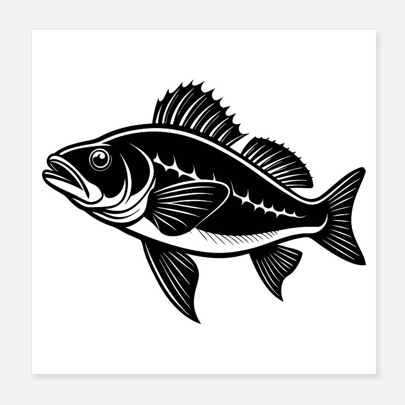 Poisson doré jaune Poster 20 x 20 cm