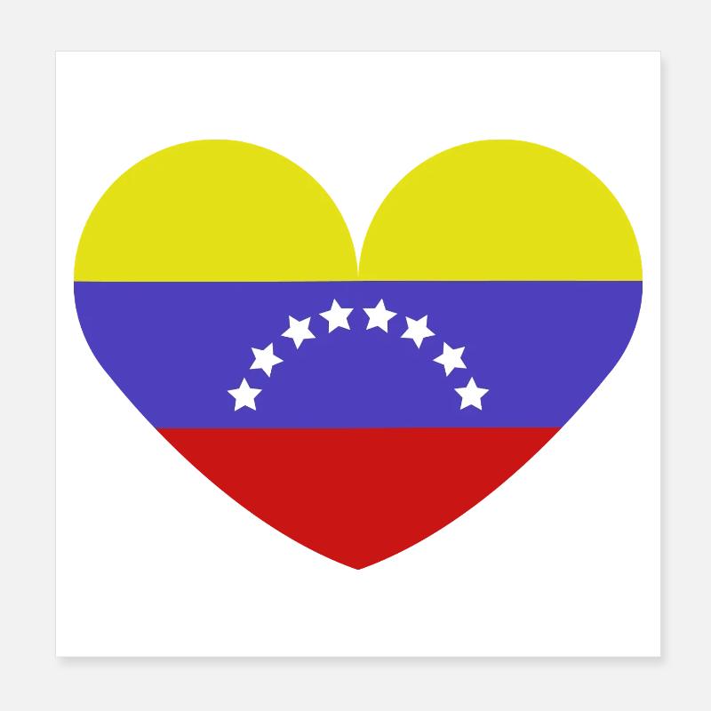 Drapeau du cœur du Venezuela Poster 20 x 20 cm
