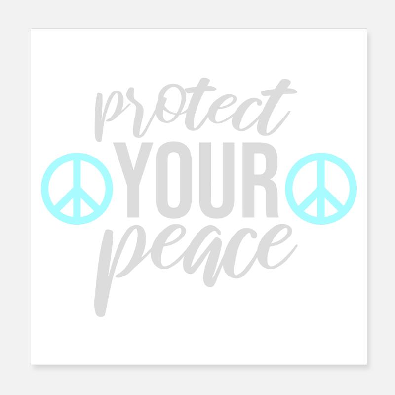 Protect Your Peace Mental Health Mindfulness Poster 8" x 8" (20x20 cm)
