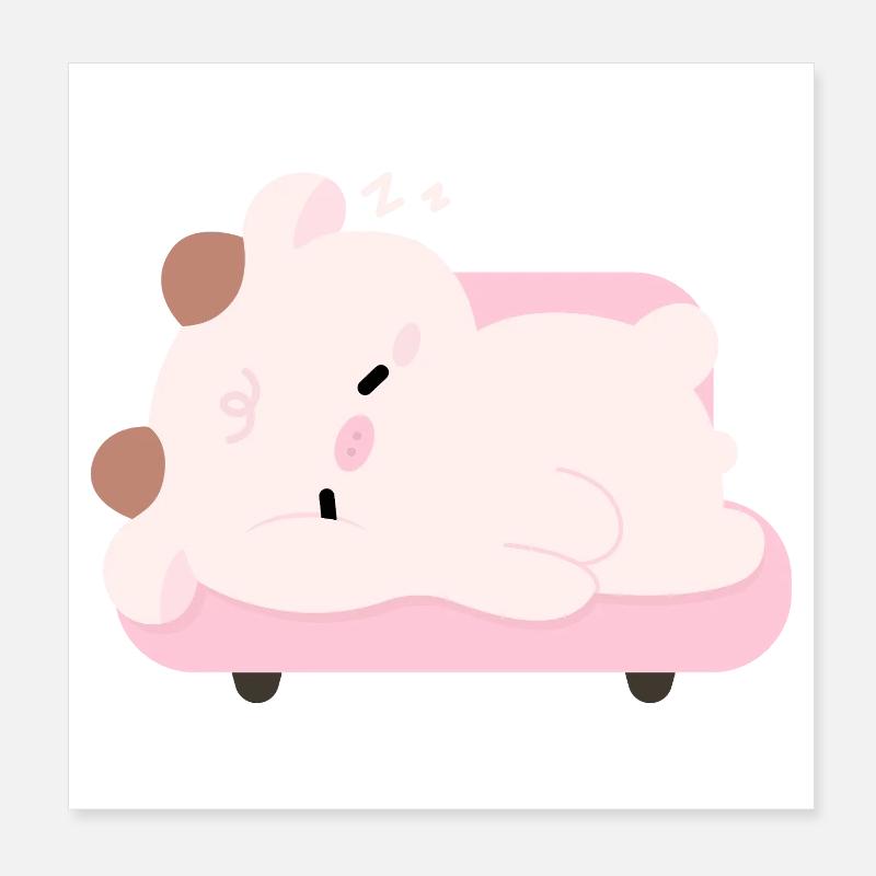 Vache fatiguée Poster 20 x 20 cm