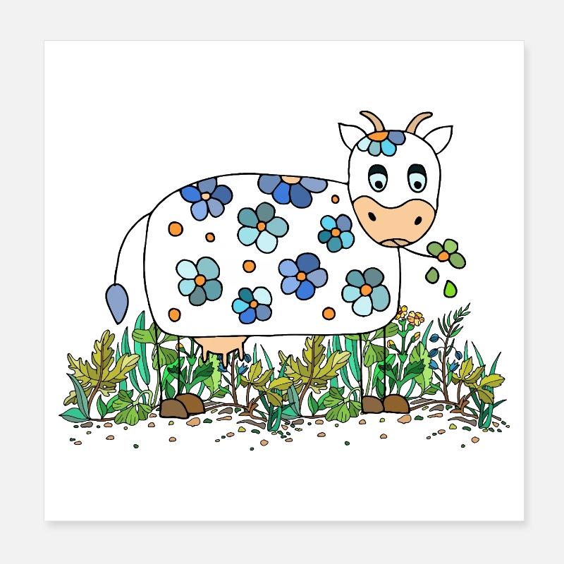 Vache Poster 20 x 20 cm