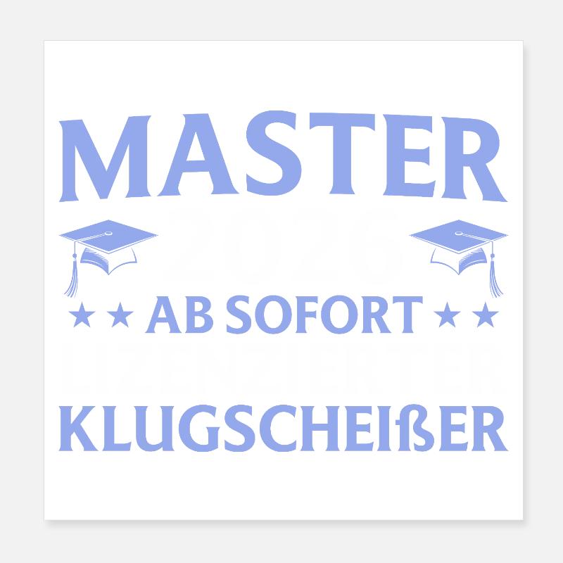 Studium geschafft 2026 Master Abschluss Geschenk Poster 20x20 cm