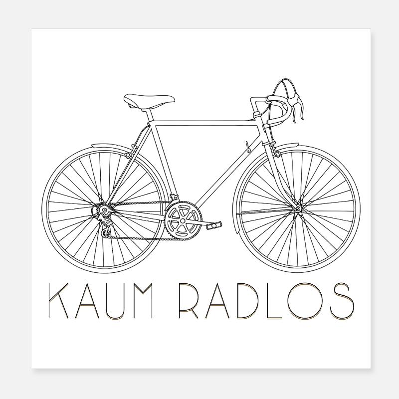 Lignes de vélo Hardly Wheelless Design Cycling Rétro Poster 20 x 20 cm