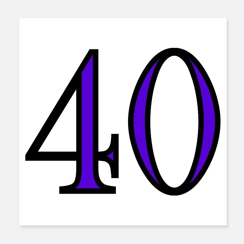 40. 40 ANS. 40e ANNIVERSAIRE. ANNIVERSAIRE 40 ANS. Poster 20 x 20 cm