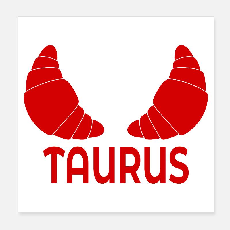 Croissants Taurus d’anniversaire Poster 20 x 20 cm