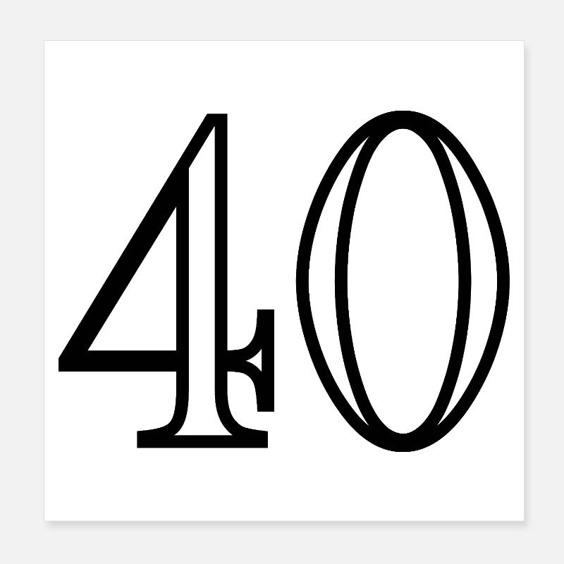 40. 40 ANS. 40e ANNIVERSAIRE. ANNIVERSAIRE 40 ANS. Poster 20 x 20 cm