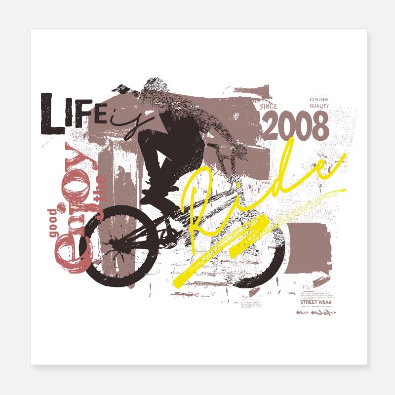 Cycliste cycliste Graffiti 2008 Poster 20 x 20 cm