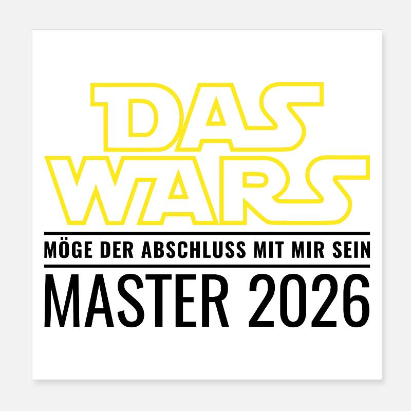 Master 2026 Das wars Möge Abschluss mit mir sein Poster 20x20 cm
