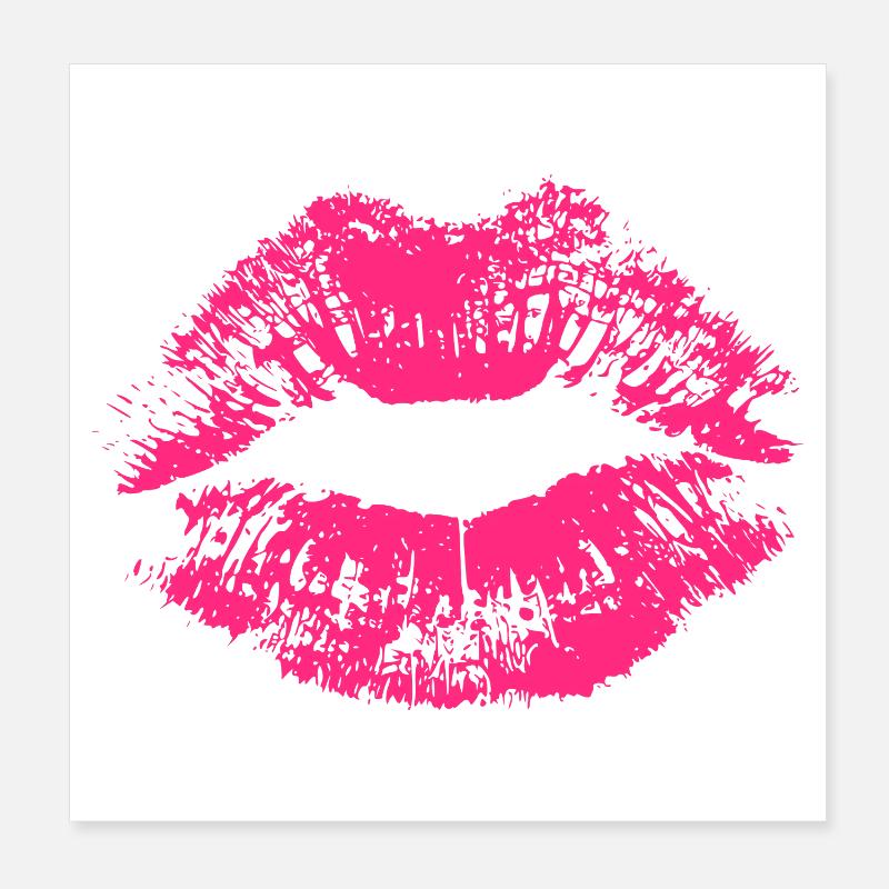 Lipstick Lipstick Lip Lip Impression Lip Printing Poster 20 x 20 cm